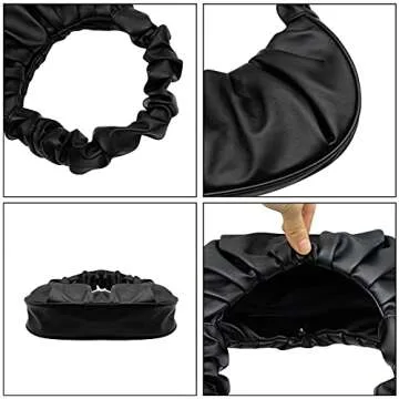RARITYUS Women Vintage Hobo Handbag Fashion Pleated Purse Shoulder Bag Underarm Small Tote