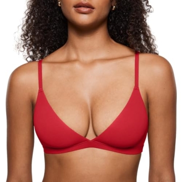 INLYRIC Women’s Inbarely Triangle Bralette - Flattering & Comfortable, Lipstick Red