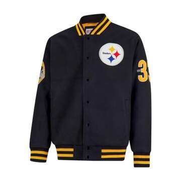 Ultra Game Men's Classic Varsity Coaches Jacket - Official NFL Team Colors