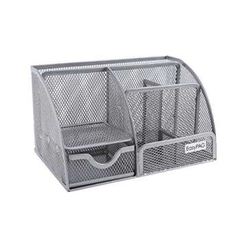 EasyPAG Mesh Desk Organizers and Accessories Pen Holder Multi-functional Stationery Caddy with Drawe...