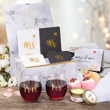 Yorktend Wedding Gifts Engagement Gifts for Couples Valentine's Day Gifts for Her Him Bride and Groom Newlywed Mr and Mrs, Bride To Be Gifts Honeymoon Essentials, Anniversary, Just Married, Travel