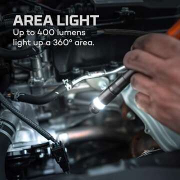 NEBO Inspector 500+ Pen Light, Rechargeable 500 Lumens Compact Flashlight