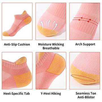 BUDERMMY Ankle Socks - Soft, Cushioned, Colorful Fit for Women