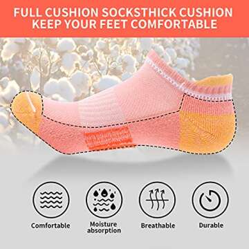 BUDERMMY Ankle Socks - Soft, Cushioned, Colorful Fit for Women
