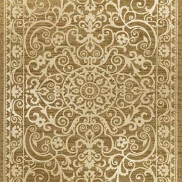 Maples Rugs AG4055401 Pelham Vintage Kitchen Rugs Non Skid Accent Area Carpet , 2'6 x 3'10, Khaki [Made in USA]
