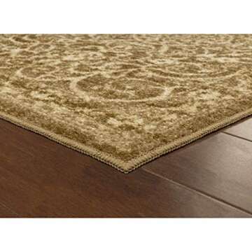Maples Rugs AG4055401 Pelham Vintage Kitchen Rugs Non Skid Accent Area Carpet , 2'6 x 3'10, Khaki [Made in USA]