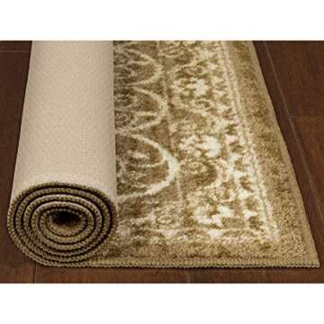 Maples Rugs AG4055401 Pelham Vintage Kitchen Rugs Non Skid Accent Area Carpet , 2'6 x 3'10, Khaki [Made in USA]
