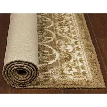 Maples Rugs AG4055401 Pelham Vintage Kitchen Rugs Non Skid Accent Area Carpet , 2'6 x 3'10, Khaki [Made in USA]