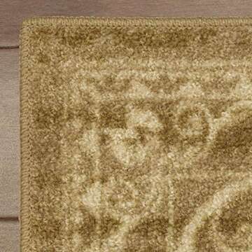 Maples Rugs AG4055401 Pelham Vintage Kitchen Rugs Non Skid Accent Area Carpet , 2'6 x 3'10, Khaki [Made in USA]