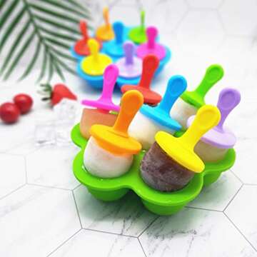 Popsicle Molds Silicone Ice Pop Molds Maker with Lids Sticks and Drip Catcher Frozen DIY Popsicle Trays Reusable Easy Release Ice Pop Maker No Drip Food Storage Container