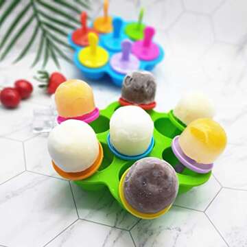 Popsicle Molds Silicone Ice Pop Molds Maker with Lids Sticks and Drip Catcher Frozen DIY Popsicle Trays Reusable Easy Release Ice Pop Maker No Drip Food Storage Container