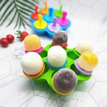 Popsicle Molds Silicone Ice Pop Molds Maker with Lids Sticks and Drip Catcher Frozen DIY Popsicle Trays Reusable Easy Release Ice Pop Maker No Drip Food Storage Container