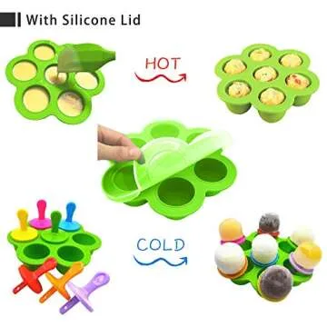 Popsicle Molds Silicone Ice Pop Molds Maker with Lids Sticks and Drip Catcher Frozen DIY Popsicle Trays Reusable Easy Release Ice Pop Maker No Drip Food Storage Container