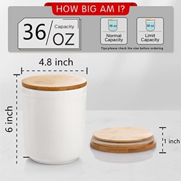 AVLA Elegant Ceramic Storage Jars with Bamboo Lids