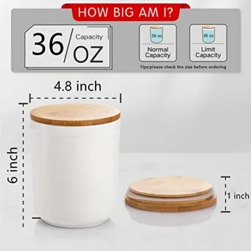 AVLA Elegant Ceramic Storage Jars with Bamboo Lids