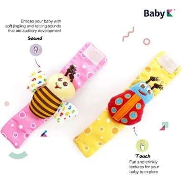 BABY K Baby Rattle Socks for Infants - Engaging Sensory Toys
