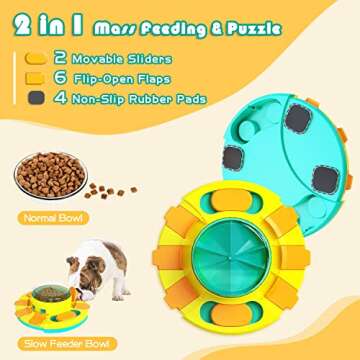 Bowite Dog Puzzle Toys, Dog Enrichment Toys, Interactive Treat Dispensing Dog Toys & Dog Brain Stimu...