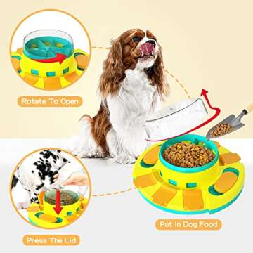 Bowite Dog Puzzle Toys, Dog Enrichment Toys, Interactive Treat Dispensing Dog Toys & Dog Brain Stimulating IQ Training for Small Medium Large Dogs, Dog Games Slow Feeder Tough Toy Level 1-2