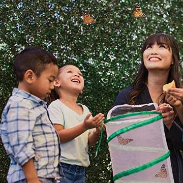 Butterfly Garden: Original Habitat and Two Live Cups of Caterpillars with Journal – Life Science & STEM Education – Butterfly Science Kit - Plus Butterfly Life Cycle Stages Figurines