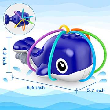 Sprinkler for Kids, Summer Water Toy Whale Sprinkler with Wiggle Tubes Spray Splashing Fun for Outdoor & Backyard, Kids Sprinkler Sprays Up to 8ft High - Attaches to Garden Hose