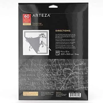 Arteza Graphite Transfer Paper - 60 Sheets for Easy Tracing