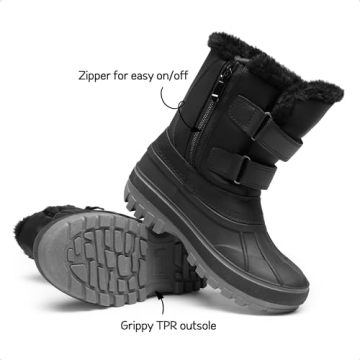 DREAM PAIRS Kids Snow Boots - Warm & Waterproof Adventure Shoes