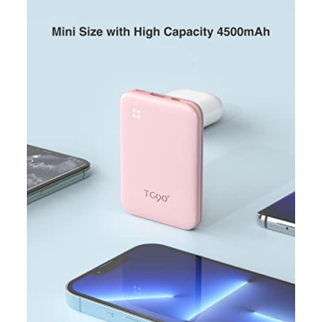 TG90 4500mAh Slim Portable Power Bank with Built-in Cable