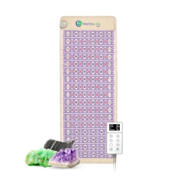 Healthyline Advanced Infrared Heating Pad - Amethyst, Tourmaline and Jade Gemstones - Heated Mat wit...