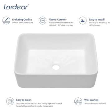 Lordear Vessel Sink & Brushed Nickel Faucet Combo