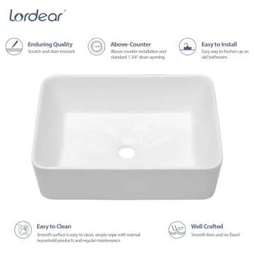 Lordear Vessel Sink & Brushed Nickel Faucet Combo
