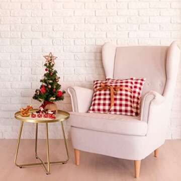 Danpinera Outdoor Side Table - Weather Resistant & Stylish Metal End Table for Patios, Yards, and Ga...