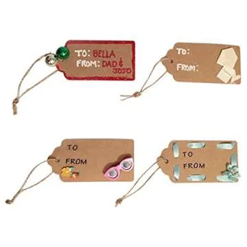 100 PCS Kraft Paper Gift Tags with String Blank Tags Vintage Wedding Favor Hang Tags with 66 Feet Natural Jute Twine Retangle Tags for Crafts