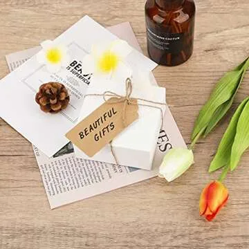 100 PCS Kraft Paper Gift Tags with String Blank Tags Vintage Wedding Favor Hang Tags with 66 Feet Natural Jute Twine Retangle Tags for Crafts