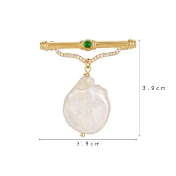 Sylph Baroque Pearl Brooch for Women 14K Gold Plated Pearl Pins Trendy Brooch for women Minimalist Pin Gifts for Women