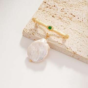 Sylph Baroque Pearl Brooch for Women 14K Gold Plated Pearl Pins Trendy Brooch for women Minimalist Pin Gifts for Women