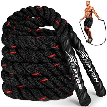HPYGN Weighted Heavy Skipping/Jump Rope 9.2ft 2.8LB for fitness, Exercise, boxing Gym Training, Home...
