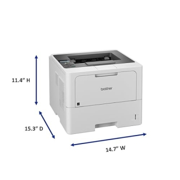 Brother HL-L6210DW Business Monochrome Laser Printer with Large Paper Capacity, Wireless Networking, and Duplex Printing, White