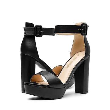 DREAM PAIRS Women's Hi-lo Heeled Sandal