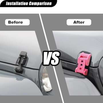 WWFGYX Hood Latches Aluminum Hood Lock Catch Latches Kit Compatible with Jeep Wrangler JK/JKU 2007-2018 JL/JLU 2018-2024 Gladiator JT 2020-2024 (Pink)