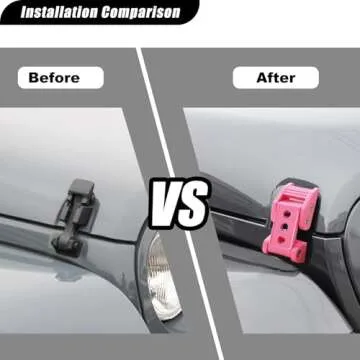 WWFGYX Hood Latches Aluminum Hood Lock Catch Latches Kit Compatible with Jeep Wrangler JK/JKU 2007-2018 JL/JLU 2018-2024 Gladiator JT 2020-2024 (Pink)