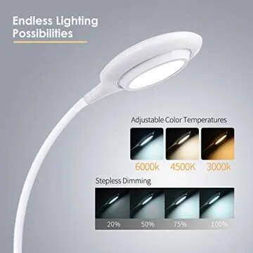 Donewin LED Desk Lamp for Home Office, Clock Lamp, Desk Light with Pen Holder&Phone Holder, Battery Operated Lamp, Kids Lamp for Girls/Boys, Study Lamp, 3 Color Modes&Stepless Dimming