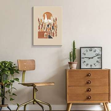 OAOPIC Framed Jesus Woman Healed Poster Scripture Fringe of Jesus Garment Canvas Wall Art Bible Verses Story Print Painting Religious Christian Boho Minimalist Picture Wall Decor for Bedroom 16x24in