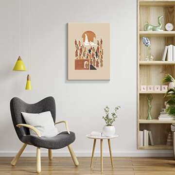 OAOPIC Framed Jesus Woman Healed Poster Scripture Fringe of Jesus Garment Canvas Wall Art Bible Verses Story Print Painting Religious Christian Boho Minimalist Picture Wall Decor for Bedroom 16x24in