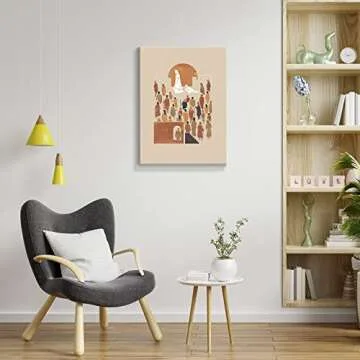 OAOPIC Framed Jesus Woman Healed Poster Scripture Fringe of Jesus Garment Canvas Wall Art Bible Verses Story Print Painting Religious Christian Boho Minimalist Picture Wall Decor for Bedroom 16x24in