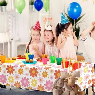 Juweked Daisy Tablecloth 3Pcs Eco-Friendly Plastic Covers