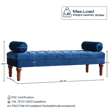 HUIMO 60.2" Velvet Bench - Elegant Seating for Your Home