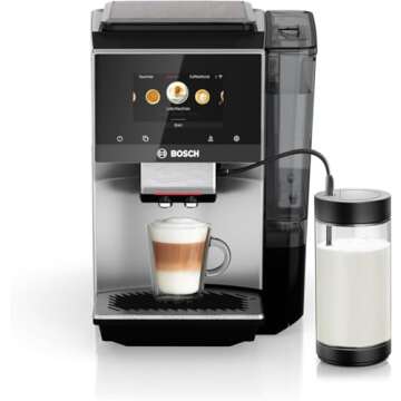 Bosch TPU60501 800 Series VeroCafe Fully Automatic Espresso Machine with Home Connect, Glass Milk Co...