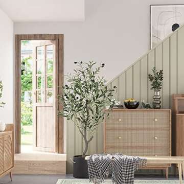 4ft VIAGDO Artificial Olive Tree for Home Decor