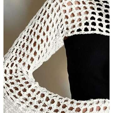 Trendy Bnigung Women's Mesh Crochet Crop Top for Beach