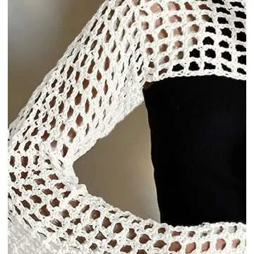 Trendy Bnigung Women's Mesh Crochet Crop Top for Beach